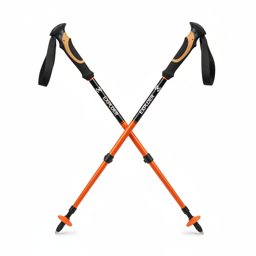 Bastones de trekking aluminio negro y naranja